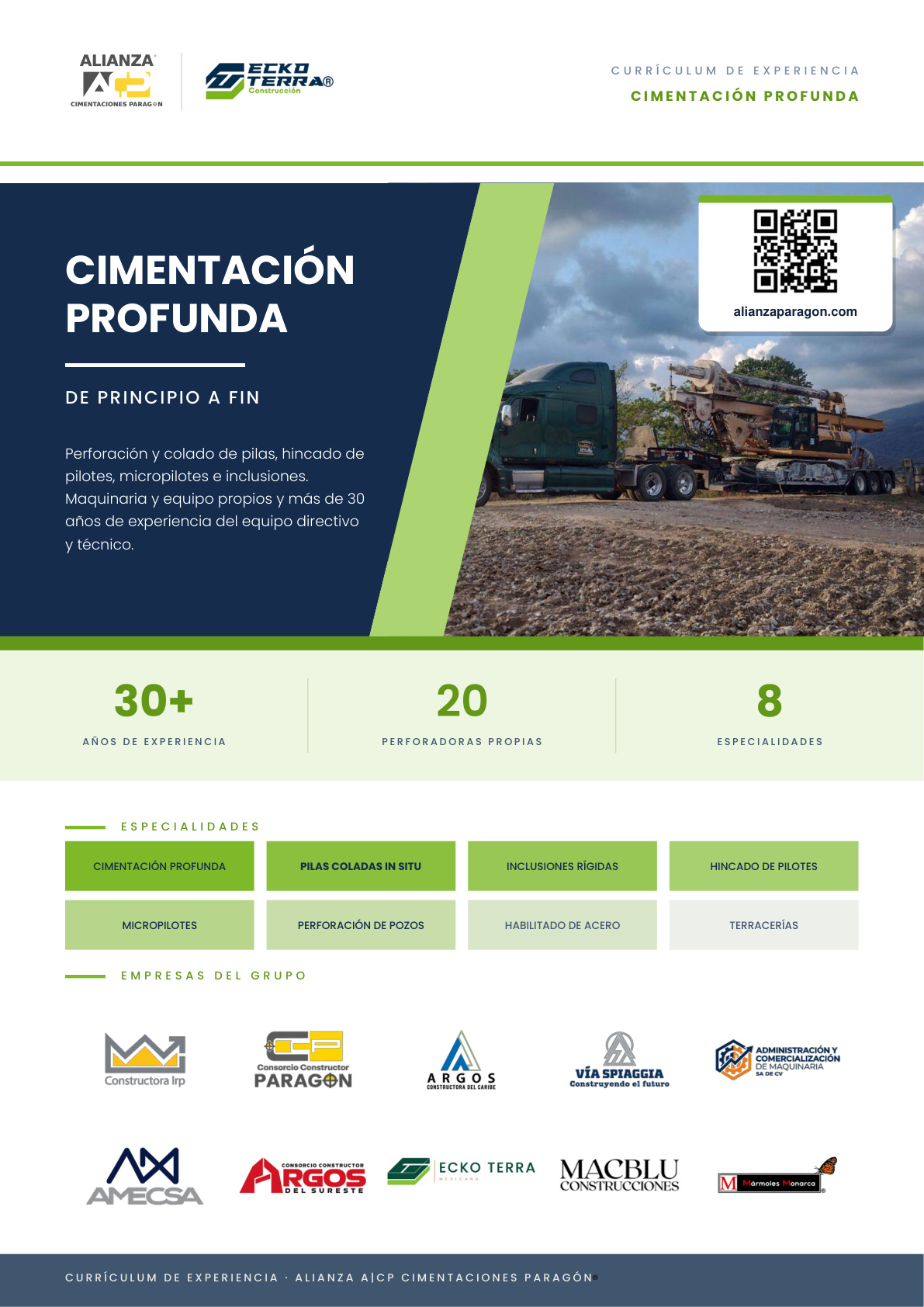 Portada del currículum de cimentaciones